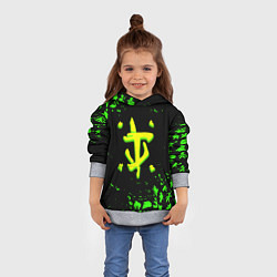Толстовка-худи детская Doom x fallout кислотное лого, цвет: 3D-меланж — фото 2