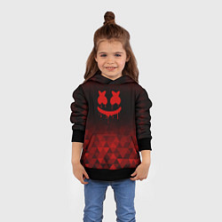 Толстовка-худи детская Marshmello red poly, цвет: 3D-черный — фото 2