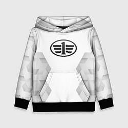 Толстовка-худи детская FAW white poly, цвет: 3D-черный