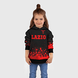 Толстовка-худи детская Lazio - red gradient посередине, цвет: 3D-черный — фото 2