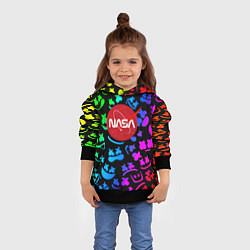 Толстовка-худи детская Marshmello x NASA gradient, цвет: 3D-черный — фото 2