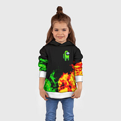 Толстовка-худи детская Амонг ас огненная текстура, цвет: 3D-белый — фото 2