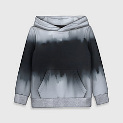 Толстовка-худи детская Разводы черной краски, цвет: 3D-меланж