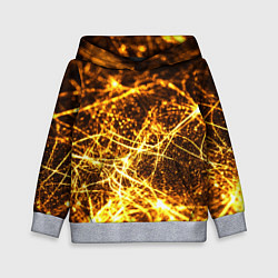 Толстовка-худи детская Текстура золотые нити, цвет: 3D-меланж