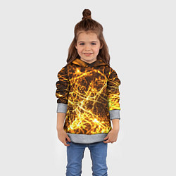 Толстовка-худи детская Текстура золотые нити, цвет: 3D-меланж — фото 2