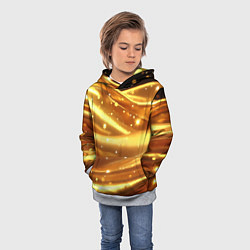 Толстовка-худи детская Золотая ткань с блестками, цвет: 3D-меланж — фото 2