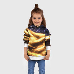 Толстовка-худи детская Золотая текстура и синее небо, цвет: 3D-белый — фото 2