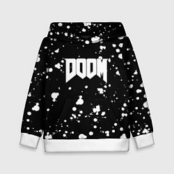 Толстовка-худи детская Doom белые краски всплеск, цвет: 3D-белый