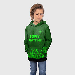 Толстовка-худи детская Poppy Playtime - green gradient посередине, цвет: 3D-черный — фото 2