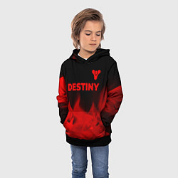 Толстовка-худи детская Destiny - red gradient посередине, цвет: 3D-черный — фото 2