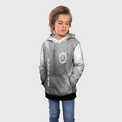 Толстовка-худи детская Mercedes - grey gradient вертикально, цвет: 3D-черный — фото 2