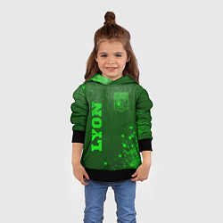 Толстовка-худи детская Lyon - green gradient вертикально, цвет: 3D-черный — фото 2