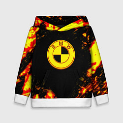 Толстовка-худи детская BMW огненные краски, цвет: 3D-белый