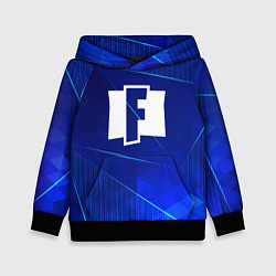 Толстовка-худи детская Fortnite blue poly, цвет: 3D-черный