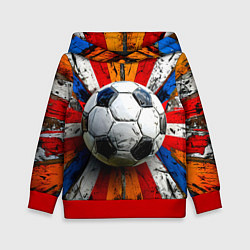 Детская толстовка Футбольный мяч в ярких линиях