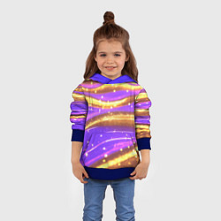 Толстовка-худи детская Блестящая волнистая текстура, цвет: 3D-синий — фото 2