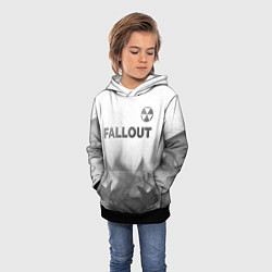 Толстовка-худи детская Fallout - white gradient посередине, цвет: 3D-черный — фото 2