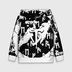 Толстовка-худи детская Doom символы краски, цвет: 3D-белый