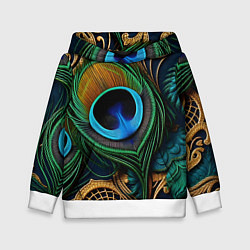 Детская толстовка Узоры и перья павлина