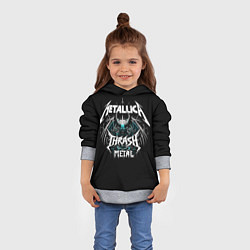 Толстовка-худи детская Metallica group - thrash metal style, цвет: 3D-меланж — фото 2