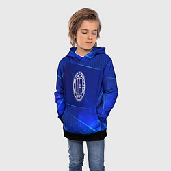 Толстовка-худи детская AC Milan blue poly, цвет: 3D-черный — фото 2