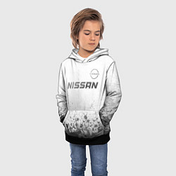 Толстовка-худи детская Nissan - white gradient посередине, цвет: 3D-черный — фото 2