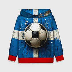 Детская толстовка Футбольный мяч на синем