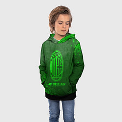 Толстовка-худи детская AC Milan - green gradient, цвет: 3D-черный — фото 2