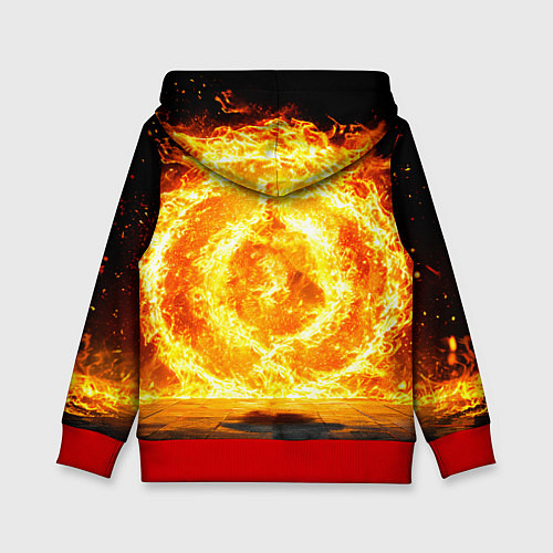 Детская толстовка Айкидоист и огненный вихрь / 3D-Красный – фото 2