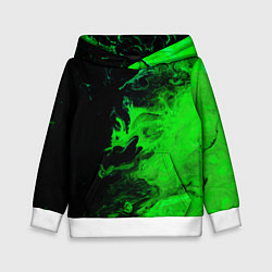 Толстовка-худи детская Color green black, цвет: 3D-белый