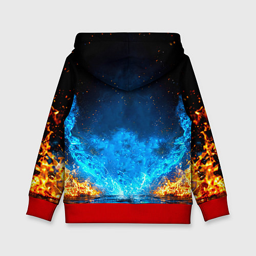 Детская толстовка Боец крав-мага в синем пламени / 3D-Красный – фото 2