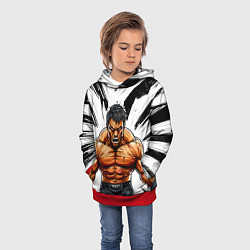 Толстовка-худи детская Мощный реслер, цвет: 3D-красный — фото 2