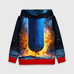 Детская толстовка Синяя боксерская груша в огне