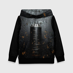 Толстовка-худи детская Черная боксерская груша, цвет: 3D-черный