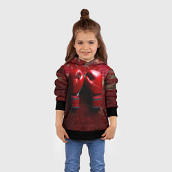 Толстовка-худи детская Бойцовские перчатки на красном, цвет: 3D-черный — фото 2