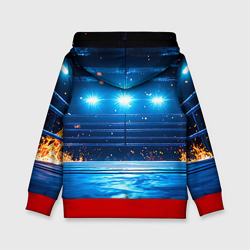 Детская толстовка Синий ринг в огне / 3D-Красный – фото 2