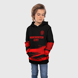 Толстовка-худи детская Manchester City - red gradient посередине, цвет: 3D-черный — фото 2