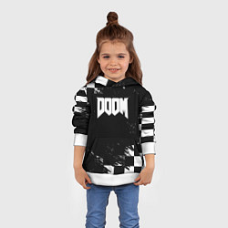 Толстовка-худи детская Doom краски клетка, цвет: 3D-белый — фото 2