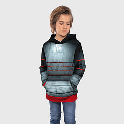 Толстовка-худи детская Серый ринг, цвет: 3D-красный — фото 2