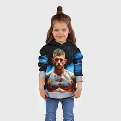 Толстовка-худи детская Дастин Порье в дыму, цвет: 3D-меланж — фото 2
