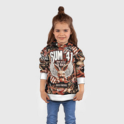 Толстовка-худи детская Sum 41 на фоне кролика и гитар, цвет: 3D-белый — фото 2