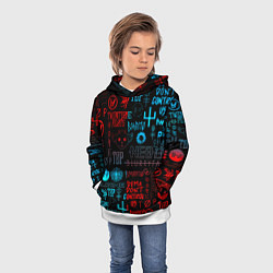 Толстовка-худи детская Twenty one pilots rock pattern, цвет: 3D-белый — фото 2