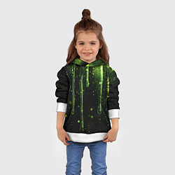 Толстовка-худи детская Зеленая объемная слизь, цвет: 3D-белый — фото 2