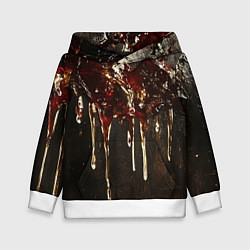 Толстовка-худи детская Стекающий мед - текстура, цвет: 3D-белый