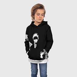 Толстовка-худи детская Сатору годжо битва, цвет: 3D-белый — фото 2