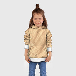 Толстовка-худи детская Бежевая текстура каменная мрамор, цвет: 3D-белый — фото 2