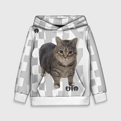 Толстовка-худи детская Кот уиа, цвет: 3D-белый