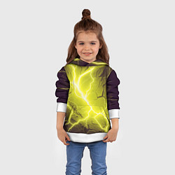 Толстовка-худи детская Color yellow black, цвет: 3D-белый — фото 2