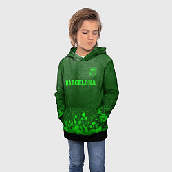 Толстовка-худи детская Barcelona - green gradient посередине, цвет: 3D-черный — фото 2