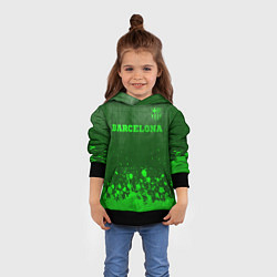 Толстовка-худи детская Barcelona - green gradient посередине, цвет: 3D-черный — фото 2